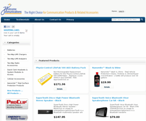 welcome-communications.com: Welcome Communications, Inc.
Welcome Communications, Inc. :  - Two-Way-LMR Chargers Two-Way-LMR Analyzers Two-Way Radio Accessories Cellular Accessories Batteries David Clark Headsets & System Modules & Access. ecommerce, shop, online shopping