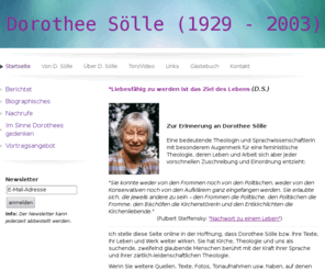 dorothee-soelle.de: Homepage über Dorothee Sölle
Homepage zu Dorothee Sölle