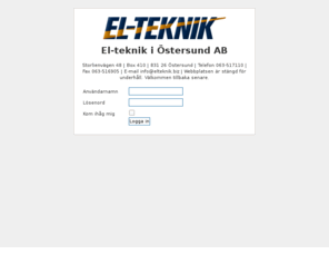 elteknik.biz: Välkommen till El-teknik
Elteknik i Östersund AB
Storlienv. 48, 831 52 ÖSTERSUND 
Tel 063-51 71 10
Fax 063-51 69 05

Vi utför elinstallationer, larminstallationer, apparatskåp, bevakningssystem, datanät etc.