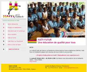 haitifutur.com: Haïti Futur, actions éducatives en Haïti
