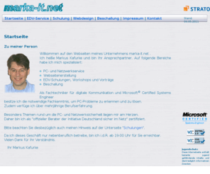 marka-it.net: Willkommen bei marka-it.net - Ihr Partner für EDV-Service, Webdesign, Schulung und Beschallung
Willkommen auf den Webseiten von marka-it, Ihrem Partner für EDV-Service, Webdesign, Schulung und Beschallung.