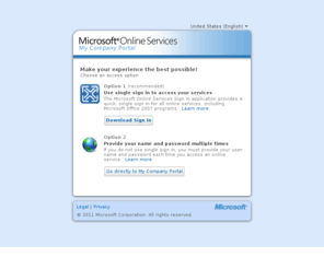 mbvc.info: Microsoft Online Services - My Company Portal
