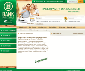 bsbielsk.com: .:[ Bank Spółdzielczy w Bielsku Podlaskim; ]:.     kredyty, lokaty, depozyty, oszczędności,
Bank Spółdzielczy w Bielsku Podlaskim
oferta, cennik usług, aktualności ze świata finansów, informator, historia banku