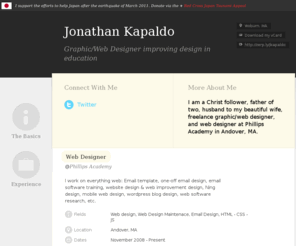 kapaldodesign.com: Jonathan Kapaldo
Jonathan Kapaldo is on Zerply. The easiest way to present yourself professionally.