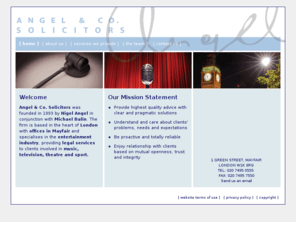 legalangel-uk.com: Angel & Co. Solicitors - Legal Specialists for the Entertainment Industry
Mayfair, London based solicitors firm specialising in legal services for the entertainment industry