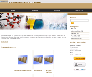 supchem.com: Suchem Pharma Co., Limited - API, Intermediates, Packing, Peptides, Supplements
Suchem Pharma Co., Limited from China offering health medicines,  isotretinoin trimetazidine,  health care product