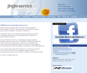 jingleservice.com: Jingle-Service.de - Ihr Partner für Webradio Jingles, Sprachansagen, Vertonungen, Jingles, Mobilbox-Ansagen, Radio Content, News-Service, Webradio Service
Willkommen bei Jingle-Service.de