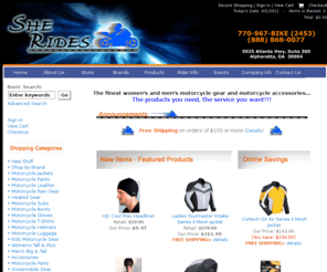 shopsherides.com: She Rides
She Rides - The finest women's and men's motorcycle gear and motorcycle accessories