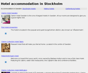 sleepsweden.com: Accommodation, hotels in Sweden - Stockholm, Gothenburg, Malmo
Hotel accommodation in Stockholm