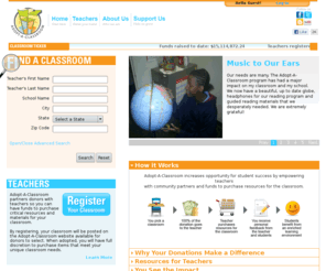 adopt-a-classroom.com: School Fundraising: School Donation: Grants for Teachers: PTA Fundraising: AdoptAClassroom.org
Adopt-A-Classroom directs 100% of all donations, grants and fundraising to classroom teachers, and your school donation is tax deductible. Our website supports PTA fundraising, school fundraising and grants for teachers!