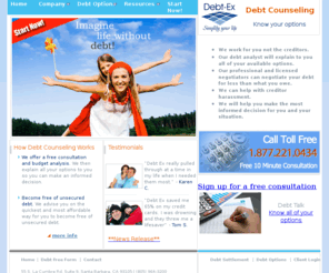 debt-ex.com: Debt Experts - Debt Counseling
Debt counseling can lower your unsecured debt up to 65%. Lower your payments and become debt free in 12-36 months.