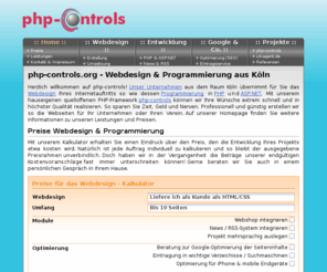 php-controls.org: Webdesign, ASP.NET / PHP Programmierung & SEO aus Köln
Webdesign, ASP.NET & PHP Programmierung und Optimierung für Suchmaschinen aus Köln bei php-controls.org.