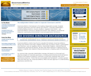 thecorporatelibrary.com: GovernanceMetrics International
Independent research and rating firm for corporate governance research, executive compensation data and investment risk analysis.