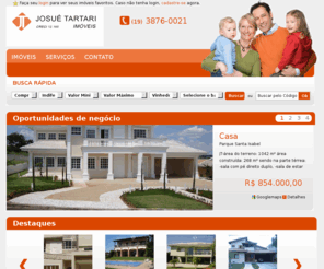 josuetartari.com: JosuÃ© Tartari ImÃ³veis - ImobiliÃ¡ria em Vinhedo, imÃ³veis, casas e terrenos em condomÃ­nio fechado em Vinhedo
A empresa tem se destacado em Vendas de ImÃ³veis de Terceiros como Casas, terrenos, chÃ¡caras, na regiÃ£o, e na venda de empreendimentos imobiliÃ¡rios.