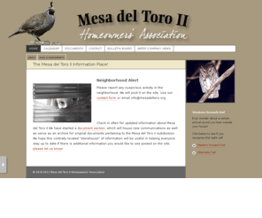 mesadeltoro.org: Mesa del Toro II Homeowners Association
