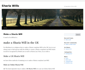 shariawills.com: Sharia Wills
Site for Sharia Compliant Wills in the UK