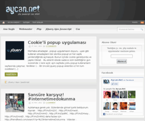 aycan.net: Aycan.Net
Gündelik konuları yorumlayan ve webmaster konularında yoğunlaştığım bir blog