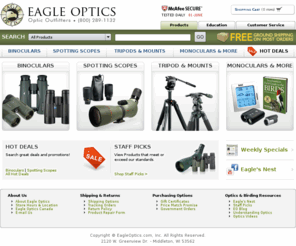 eagleoptics.com: Eagle Optics - Discount Prices on Binoculars, Spotting Scopes, Tripods and More.
Buy from the binocular experts!  Lowest online prices on all the best brands. Free shipping. - Eagle Optics - Discount Prices on Binoculars, Spotting Scopes, Tripods and More.