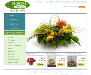 flowersniagara.com: Flowers Niagara
Flowers Niagara offers a wide variety of seasonal arrangements, anniversary, wedding, new baby flowers, roses, cards, house plants, gifts, balloons and more to the Niagara Regions, Canada, United States and International. 