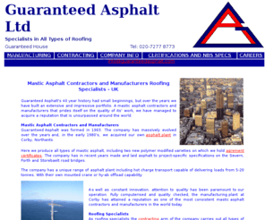 guaranteedasphalt.com: Mastic Asphalt Contractors, Manufacturers - Roofing Specialists - UK
GA is one of Europe's leading mastic asphalt contractors/manufacturers and roofing specialists with over 40 years of experience.