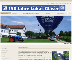 lukas-glaeser.com: Lukas Gläser Strassenbau und Tiefbau - Aktuelles
Lukas Gläser Strassenbau, Tiefbau, Kabelbau, Betonsanierung, Asphaltwerk und Schotterwerk