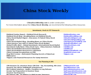 chinastockweekly.com: China Stock Weekly Information
China Stock Weekly Information