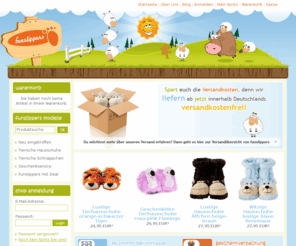 funslippers.com: Tierhausschuhe- witzige Hausschuhe aus Plüsch und tolle Geschenkidee
Tierhausschuhe sind lustige Hausschuhe aus Plüsch. Plüschhausschuhe als Flamingo oder Hase sind witzige Tierpantoffeln. Ein tolles Geschenk auch in XL Größe.