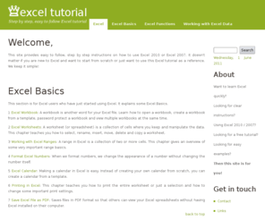 easyexceltutorial.com: Excel Tutorial
Easy to follow Excel tutorial. Step by step instructions on how to perform the most common tasks in Excel 2010 or Excel 2007. We keep it simple!