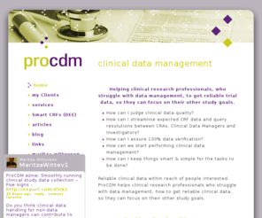 procdm.nl: ProCDM | Clinical Data Management | home
ProCDM, Clinical Data Management
