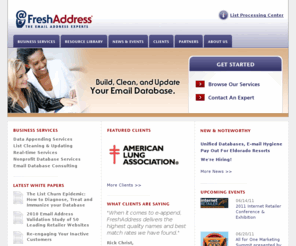 old-email-address.com: The Email Address Experts - FreshAddress, Inc.
Build, clean, and update your email database.  FreshAddress offers email change of address (ECOA), B2C and B2B email appending, list hygiene, and real-time email validation.