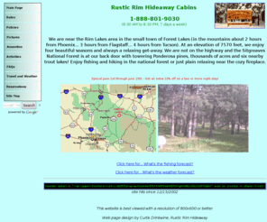 Rim Hideaway Com Rustic Rim Hideaway Forest Lakes Arizona Az