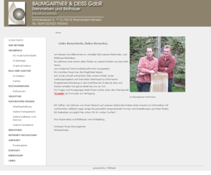 baumgartner-deiss.com: Baumgartner & Deiss :: Grabmale, Natursteine, Steinmetzbetrieb un
Baumgartner & Deiss :: der Grabmal- und Natursteinbetrieb informiert in Wort und Bild über die Arbeitsbereiche Grabmale, Restaurierung, Naturstein am Bau und im Garten