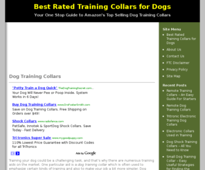 dogstrainingcollars.com: Dog Training Collars - Best Rated Electronic Training Collars for Dogs
Looking for reviews on the dog training collars? We carry reviews on best rated electronic training collars for dogs and to help with your buying decision.