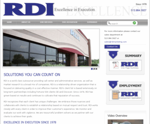 rdimarketing.com: RDI is a world class outsourcer providing call center and administrative services, as well as market research to a broad mix of companies.
RDI is a world class outsourcer providing call center and administrative services, as well as market research to a broad mix of companies.