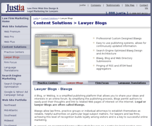 accidentlawyerblog.net: Justia - Lawyer Blogs - Legal Blawgs - Attorney Weblogs - Law Firm Blawgs
Justia - Search Engine Optimized Web Sites for Law Firms. Content Development and Search Engine Marketing Services for Lawyers and Attorneys. Peace, Love and Justice.