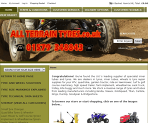 allterraintyres.com: Tyre Inner Tubes, Quad Bike Tyres, ATV Tyres, Turf Tyres, Wheelbarrow Tyres, Ride On Lawn Mower Tyres, Golf Buggy Tyres, Sack Truck Tyres
U.K.and European supplier of inner tubes and tyres, wheels, tyre valves, tools & puncture repair equipment for ATV, quad bikes, lawn mowers, golf course & groundscare, wheel barrows, sack trucks, golf buggy, trailers and caravans.