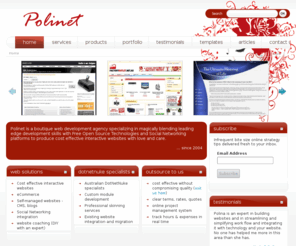 polinet.com.au: Polinet Web Design Melbourne >  Home
Website design, development and eCommerce services in Sydney and Melbourne, Australia and Port Vila, Vanuatu.