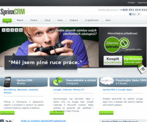 sprinxcrm.cz: SprinxCRM | Online CRM
Web Based Customer Relationship Management Software SprinxCRM, Leading Provider of Customer Service and Support, Marketing Automation, Sales Automation, and More.