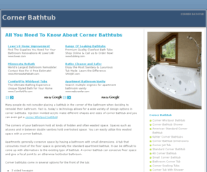 corner-bathtub.com: Corner Bathtub - All You Need To Know About Corner Bathtubs
A description of applications for different types of corner bathtub.
