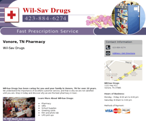 wilsavpharmacyvonore.com: Pharmacy Vonore,  TN - Wil-Sav Drugs 423-884-6274
Wil-Sav Drugs provides Pharmacy, Gifts, School Supplies, Greeting cards, Film and photo lab, UPS pick ups  to Vonore,  TN. Call 423-884-6274