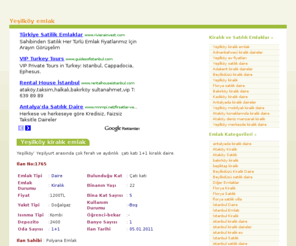 yesilkoyemlak.net: Yeşilköy emlak, yeşilköy kiralık ve satılık emlak ilanları
Emlak ilanlarınızı yayınlayabileceğiniz yeşilköy emlak sitesi