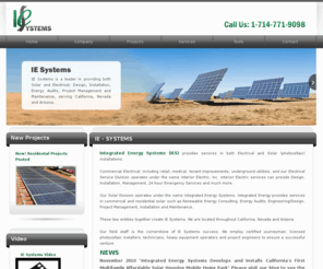 interiorelectric.com: Solar Energy Systems, Electrical Energy Systems
IE Systems is a leader in providing both Solar and Electrical; Design, Installation, Energy Audits, Project Management and Maintenance, serving California, Nevada and Arizona.