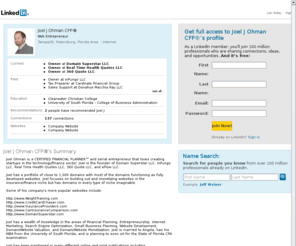 joelohman.com: Joel J Ohman CFP®  | LinkedIn
View Joel J Ohman CFP®'s professional profile on LinkedIn.  LinkedIn is the world's largest business network, helping professionals like Joel J Ohman CFP® discover inside connections to recommended job candidates, industry experts, and business partners.
