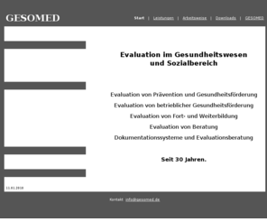 gesomed.com: GESOMED Startseite
GESOMED Evaluation im Gesundheits und Sozialbereich