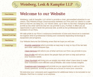 wlk-cpa.com: Weisberg, Lesk & Kampfer LLP
We are a full service accounting firm. We specialize in both corporation and individual clients. We also specialize in estate planning and more.... 

<meta name=