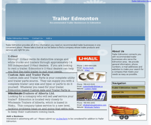 traileredmonton.com: Trailer Edmonton
Trailer Edmonton provides consumers with contact information for Edmonton trailer businesses.