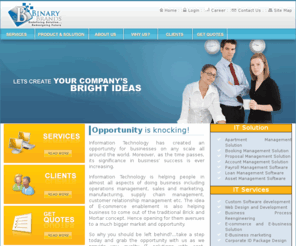 binarybrands.com: :: BinaryBrands :: Outsource IT project to BinaryBrands and see how it brings cost advantage, quality and convinience to your business. Software Solution, Financial Software, Ecommerce Solution, Graphics Designing, Website Designing, Search Engine Optimization
BinaryBrands is a IT Solutions Provider based in Pakistan. As a leading service provide Offshore Software Development Service that are highly efficient, effective, flexible and high quality. We provide our services with flexible engagement models we offer best value in software development. We provide software solution including accounting solution and financial solution for loan, mortgage, lease etc.