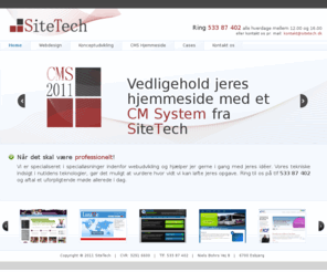 sitetech.dk: Professionelle hjemmesider som det bør være
Fortæl dit budskab korrekt med en professionel CMS hjemmeside fra SiteTech Webudvikling.