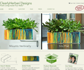 clearlyherban.com: ClearlyHerban Designs - Our modern, vertically-mounted indoor planter swivels, rotates, and displays artwork.
ClearlyHerban Designs raises indoor gardening to an art -- literally. Our vertically mounted indoor planter swivels, rotates, and displays artwork.