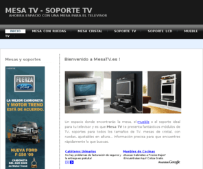 mesatv.es: Mesa Television | Soportes, mesas y muebles
Espacio especializado en mesas y soportes para la televisión. Mesa TV te acerca a los diseños funcionales, modernos y exclusivos.